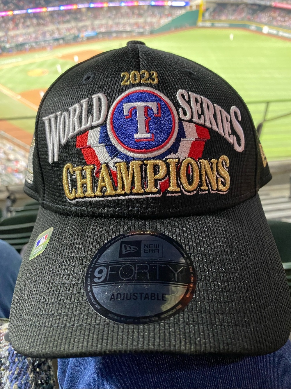 New Era Black 2023 World Series Champions Texas Rangers Cap